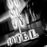Colony Hotel Sign Black and White Square Colony Hotel Sign black and white