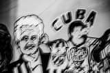 Cuba Mural Little Havana Black and White Horizontal Cuba Mural Little Havana black and white