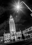 Freedom Tower Biscayne Boulevard Black and White Vertical Freedom Tower Biscayne Boulevard black and white