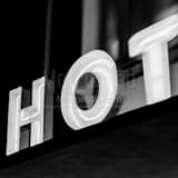 Hot Neon Sign Black and White Square Hot Neon Sign black and white