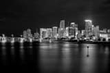 Miami Skyline Biscayne Bay Black and White Horizontal Miami Skyline Biscayne Bay black and white