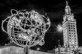 Stainless Steel Globe Freedom Tower Black and White Horizontal Stainless Steel Globe Freedom Tower black and white