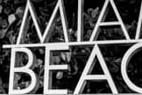 Tight Crop Miami Beach Sign Black and White Horizontal Tight Crop Miami Beach Sign black and white
