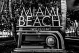 Welcome Miami Beach Sign Black and White Horizontal Welcome Miami Beach Sign black and white