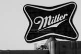 Miller Brewery Sign Black and White Horizontal Miller Brewery Sign black and white