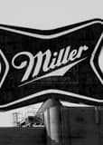 Miller Brewery Sign Black and White Vertical Miller Brewery Sign black and white