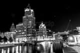 Milwaukee Riverwalk Black and White Horizontal Milwaukee Riverwalk black and white