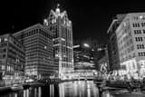 Milwaukee Riverwalk Wisconsin Building Black and White Horizontal Milwaukee Riverwalk Wisconsin Building black and white