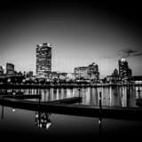 Milwaukee Skyline Black and White Square Milwaukee Skyline black and white