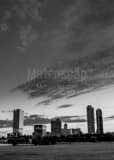 Milwaukee Skyline From Veterans Park Black and White Vertical Milwaukee Skyline From Veterans Park black and white