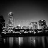 Milwaukee Wisconsin Skyline Black and White Square Milwaukee Wisconsin Skyline black and white