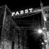 Pabst Brewing Sign Black and White Square Pabst Brewing Sign black and white