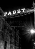 Pabst Brewing Sign Black and White Vertical Pabst Brewing Sign black and white