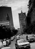 Wisconsin Ave Downtown Milwaukee Black and White Vertical Wisconsin Ave Downtown Milwaukee black and white
