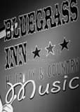 Bluegrass Inn Sign Black and White Vertical Bluegrass Inn Sign black and white