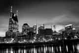 Downtown Nashville Skyline Black and White Horizontal Downtown Nashville Skyline black and white