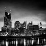 Downtown Nashville Skyline Black and White Square Downtown Nashville Skyline black and white