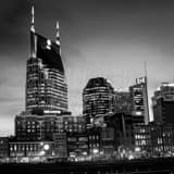 Downtown Nashville Skyline Black and White Square Downtown Nashville Skyline black and white