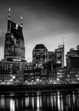 Downtown Nashville Skyline Black and White Vertical Downtown Nashville Skyline black and white