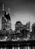 Downtown Nashville Skyline Black and White Vertical Downtown Nashville Skyline black and white
