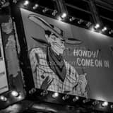 Howdy Sign Bluegrass Inn Black and White Square Howdy Sign Bluegrass Inn black and white