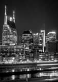 Nashville Skyline Black and White Vertical Nashville Skyline black and white