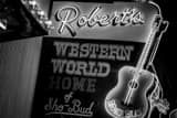 Roberts Western World Neon Sign Black and White Horizontal Roberts Western World Neon Sign black and white