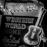 Roberts Western World Neon Sign Black and White Square Roberts Western World Neon Sign black and white