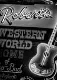 Roberts Western World Neon Sign Black and White Vertical Roberts Western World Neon Sign black and white