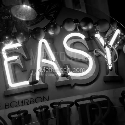 Matte Black MDF Framed Black and White New Orleans Photograph: The Big Easy in a Square Matte Black MDF Frame