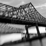 Blurry Mississippi River Bridges Black and White Square Blurry Mississippi River Bridges black and white