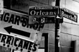 Bourbon Street Orleans Street Signs Black and White Horizontal Bourbon Street Orleans Street Signs black and white