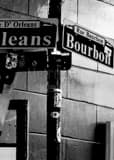 Bourbon Street Orleans Street Signs Black and White Vertical Bourbon Street Orleans Street Signs black and white