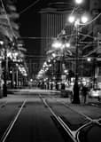 Canal And Royal Street Black and White Vertical Canal And Royal Street black and white