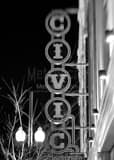 Civic Theater Sign Black and White Vertical Civic Theater Sign black and white