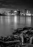 Downtown Nola Skyline Black and White Vertical Downtown Nola Skyline black and white
