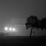 Early Morning Fog Lake Ponchartrain Black and White Square Early Morning Fog Lake Ponchartrain black and white