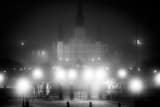 Foggy Jackson Square Black and White Horizontal Foggy Jackson Square black and white