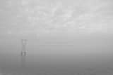 High Voltage Wires Cross Lake Ponchartrain Black and White Horizontal High Voltage Wires Cross Lake Ponchartrain black and white