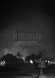 Jackson Square In Fog Black and White Vertical Jackson Square In Fog black and white