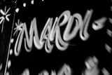 Mardi Gras Mural St Charles Street Black and White Horizontal Mardi Gras Mural St Charles Street black and white