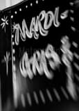 Mardi Gras Mural St Charles Street Black and White Vertical Mardi Gras Mural St Charles Street black and white