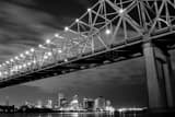 New Orleans Skyline Ponchartrain Expressway Bridge Black and White Horizontal New Orleans Skyline Ponchartrain Expressway Bridge black and white