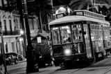 New Orleans Trolly Canal Street Black and White Horizontal New Orleans Trolly Canal Street black and white