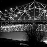 Ponchartrain Expressway Bridges Black and White Square Ponchartrain Expressway Bridges black and white