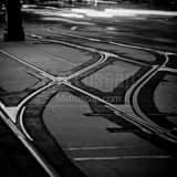 Streetcar Tracks Canal Street Black and White Square Streetcar Tracks Canal Street black and white