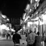 Strolling Down Bourbon Street Black and White Square Strolling Down Bourbon Street black and white