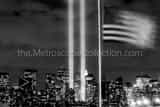 American Flag Liberty Park 9 11 Lights Black and White Horizontal American Flag Liberty Park 9 11 Lights black and white
