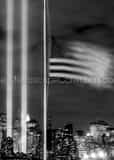 American Flag Liberty Park 9 11 Lights Black and White Vertical American Flag Liberty Park 9 11 Lights black and white