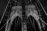 Cable Web Brooklyn Bridge Night Black and White Horizontal Cable Web Brooklyn Bridge Night black and white